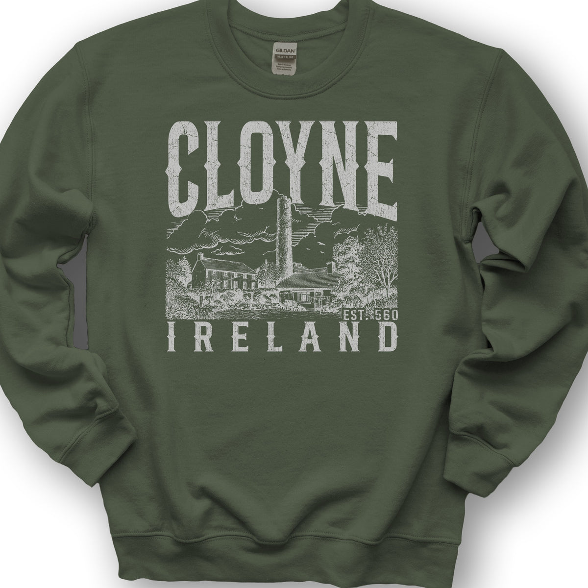 Cloyne Ireland Sketch Sweatshirt - Military Green