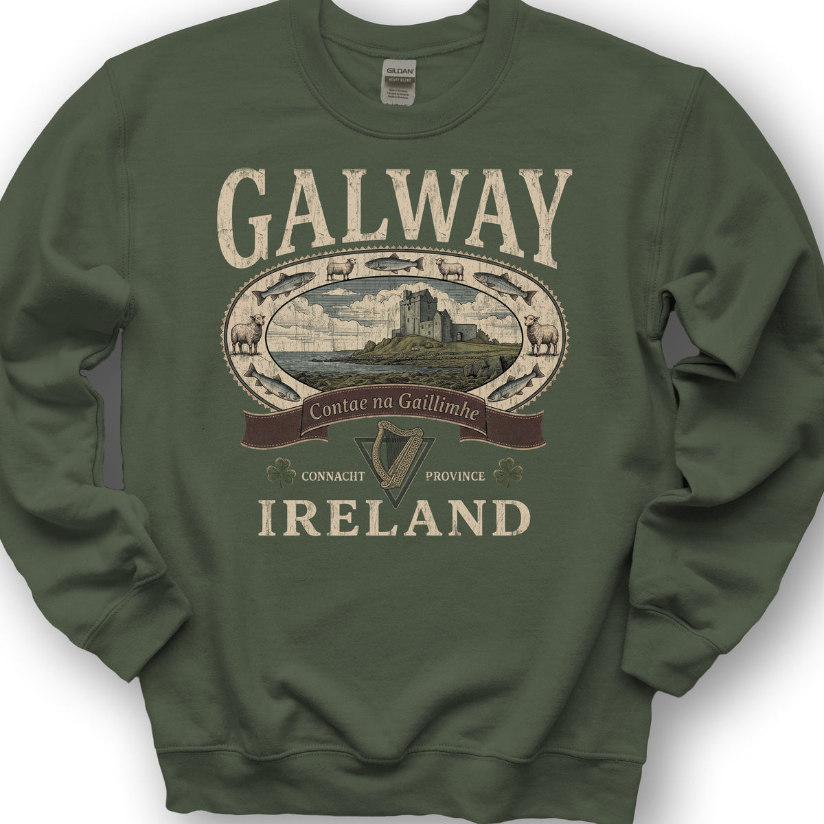 County Galway Heritage Sweatshirt - Military Green