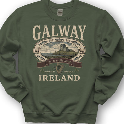 County Galway Heritage Sweatshirt - Military Green