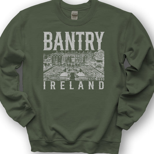 Bantry Ireland Sketch Sweatshirt - Military Green