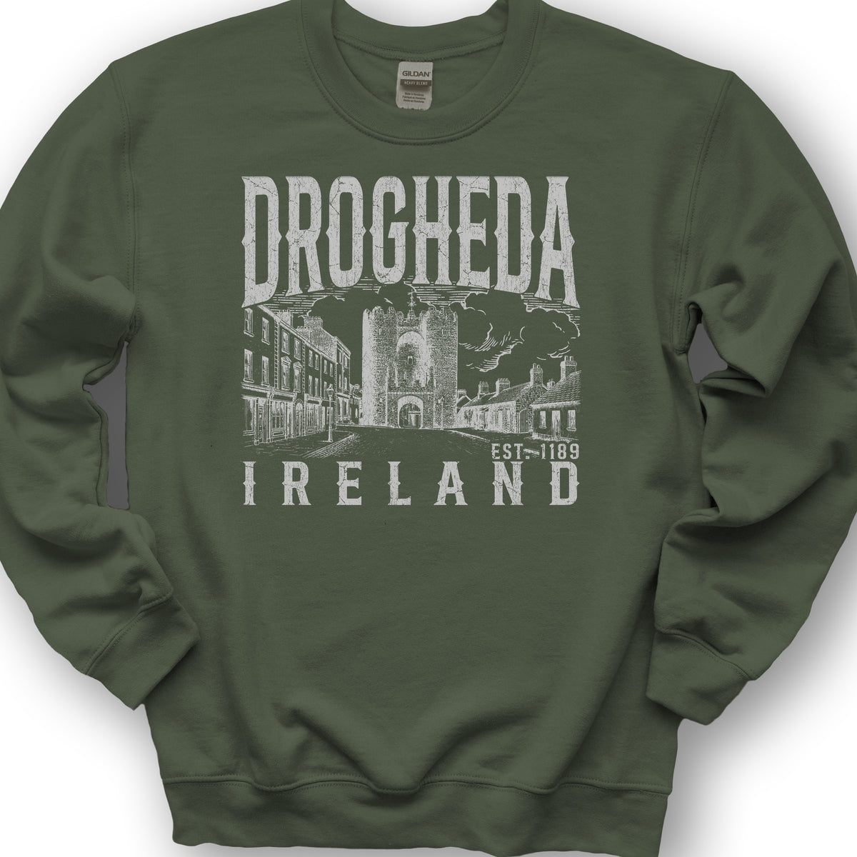 Drogheda Ireland Sketch Sweatshirt - Military Green
