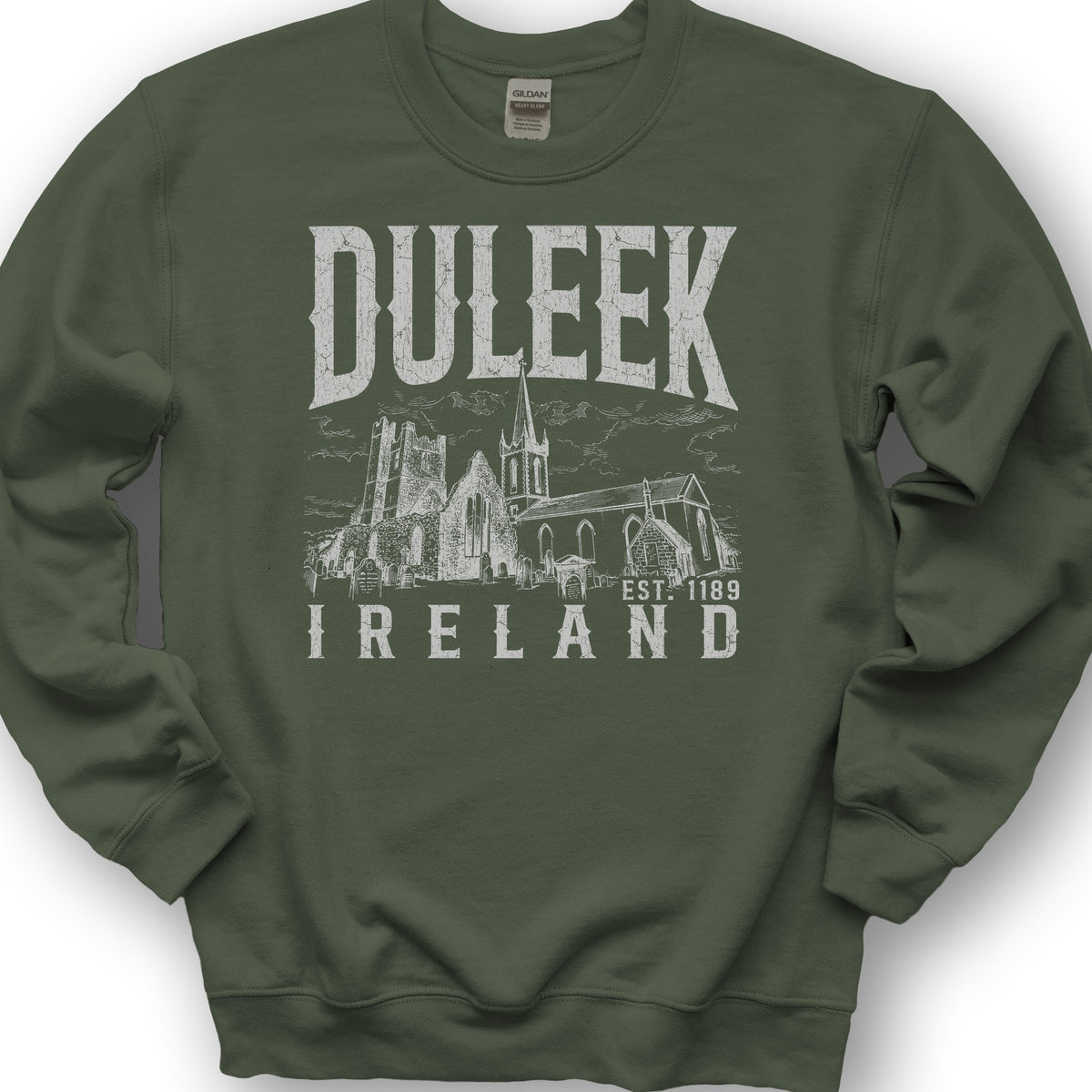 Duleek Ireland Sketch Sweatshirt - Military Green