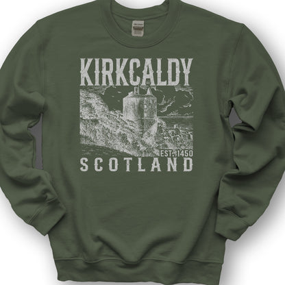 Kirkcaldy Scotland Sketch Sweatshirt - Military Green