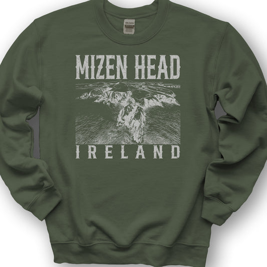 Mizen Head Ireland Sketch Sweatshirt - Military Green