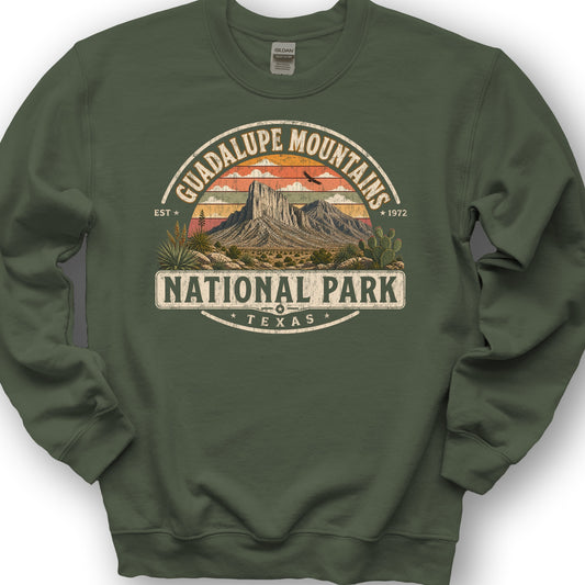 Guadalupe Mountains Medallion Sweatshirt - Military Green
