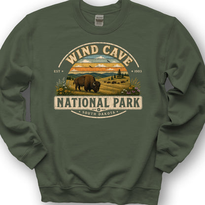 Wind Cave Medallion Sweatshirt - Military Green