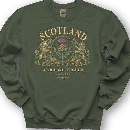 Scotland Heraldry Thistle Sweatshirt - Military Green