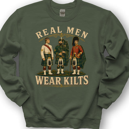 Real Men Wear Kilts Sweatshirt - Military Green