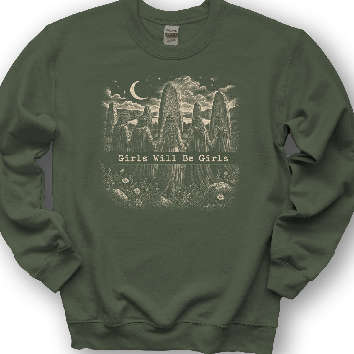 Girls Druids Sweatshirt - Military Green