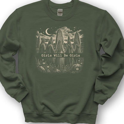 Girls Druids Sweatshirt - Military Green