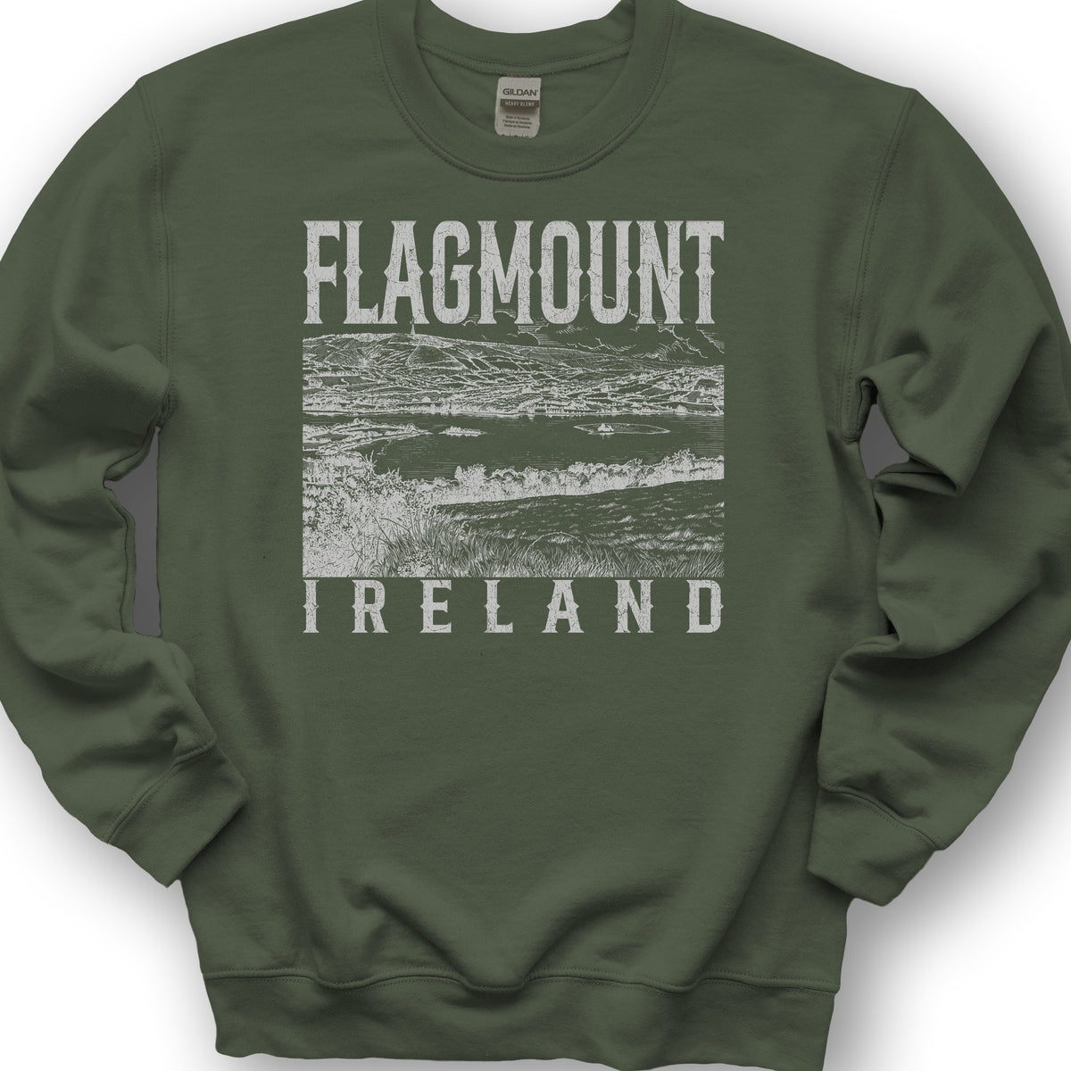 Flagmount Ireland Sketch Sweatshirt - Military Green