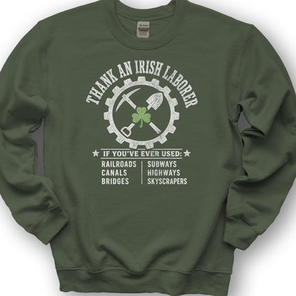 Irish Laborer Sweatshirt - Military Green