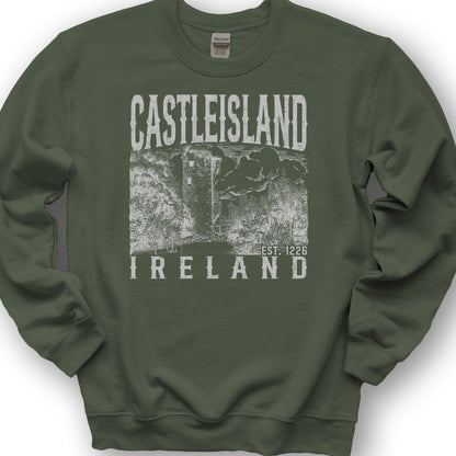 Castleisland Ireland Sketch Sweatshirt - Military Green