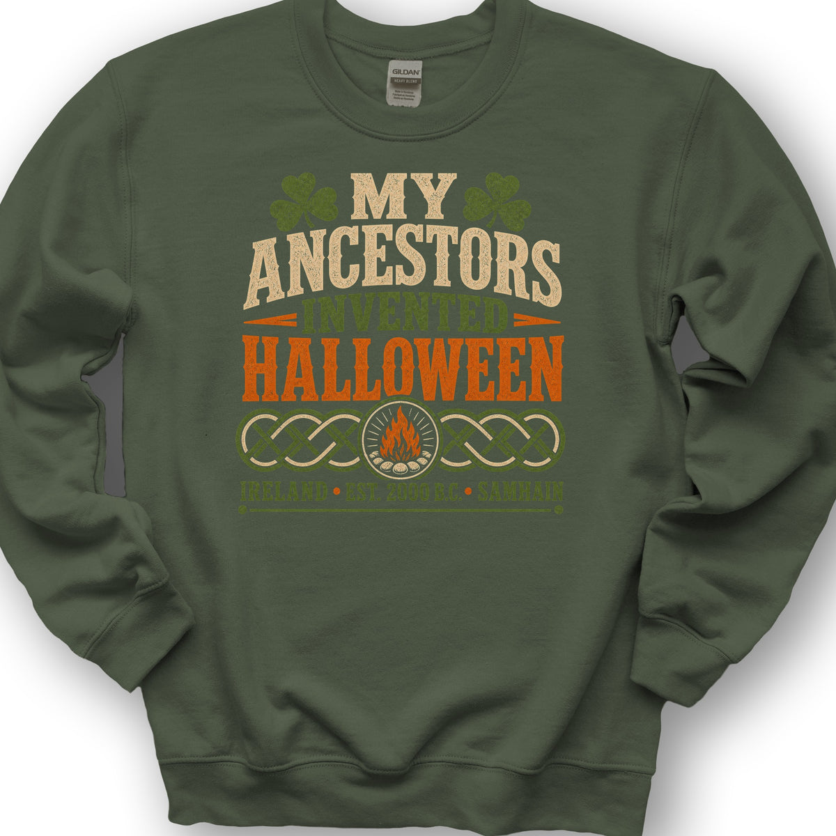 Irish Ancestors Halloween Sweatshirt - Military Green