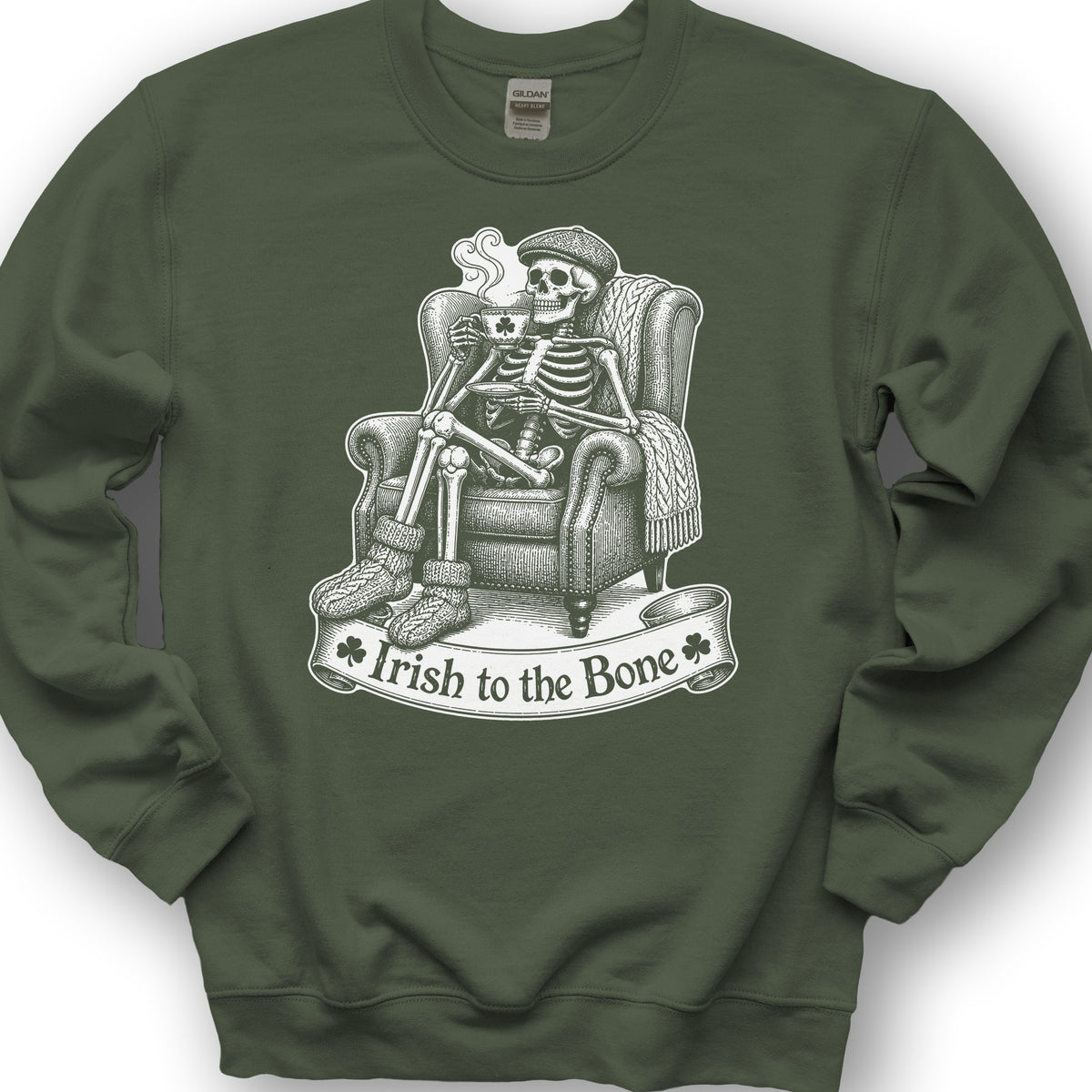 Irish Bone Tea Sweatshirt - Military Green