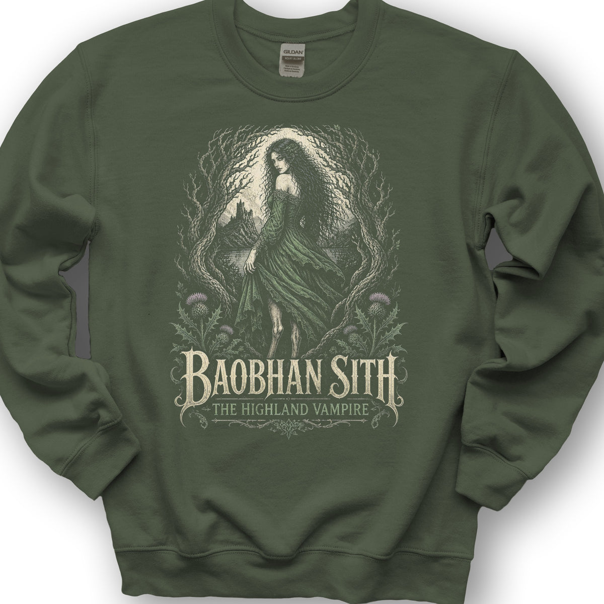 Baobhan Sith Vampire Sweatshirt - Military Green