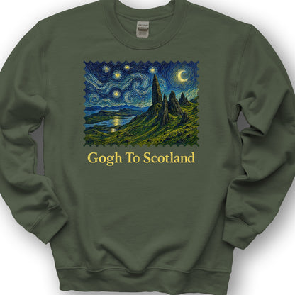 Gogh To Scotland Sweatshirt - Military Green