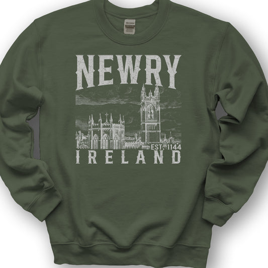 Newry Ireland Sketch Sweatshirt - Military Green