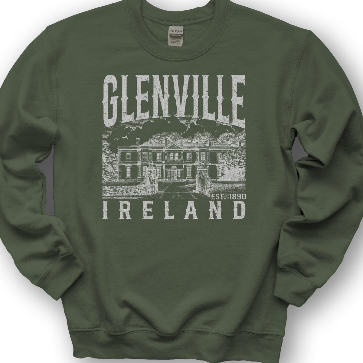 Glenville Ireland Sketch Sweatshirt - Military Green