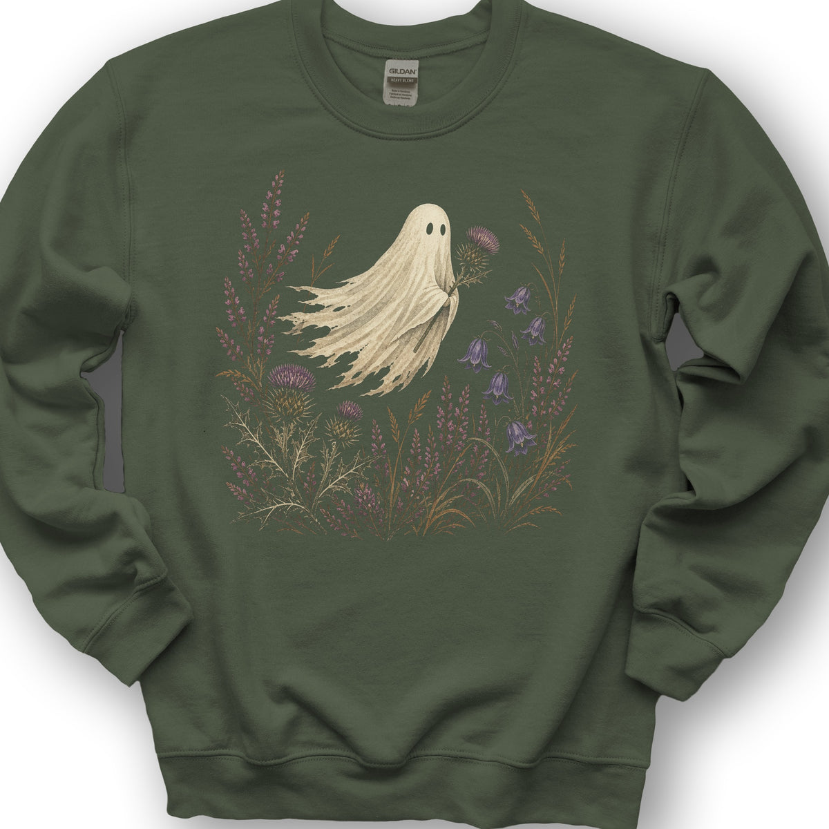 Thistle Ghost Florals Sweatshirt - Military Green