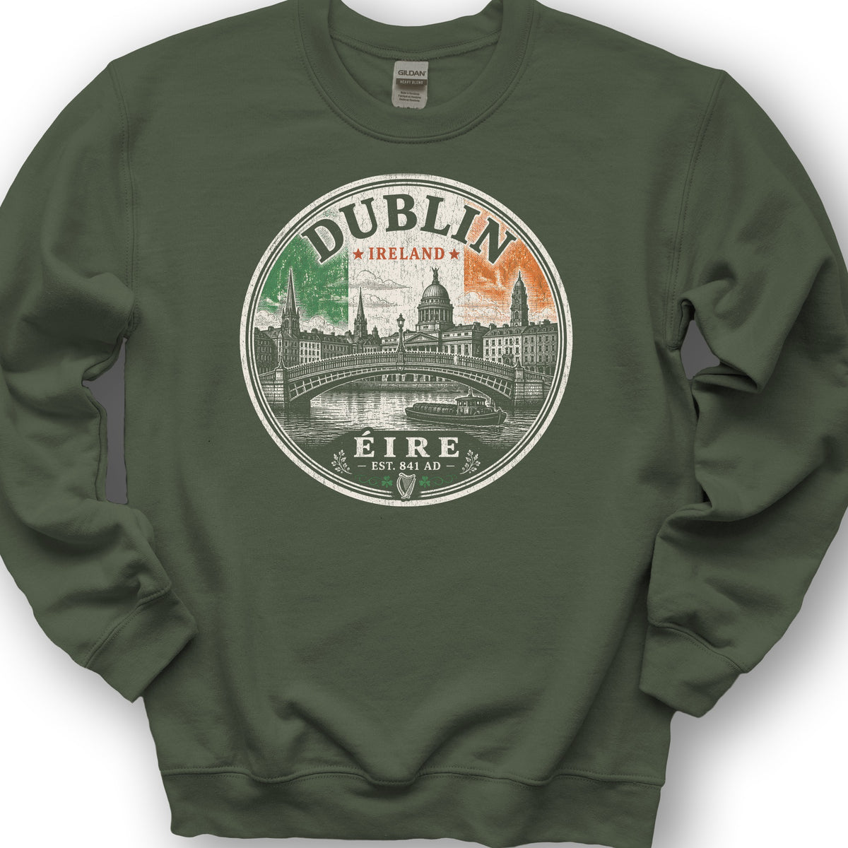 Dublin Badge Sweatshirt - Military Green