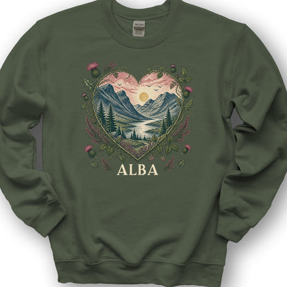 Alba Heart Sweatshirt - Military Green