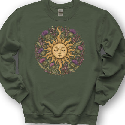 Thistle Celestial Sun Sweatshirt - Military Green