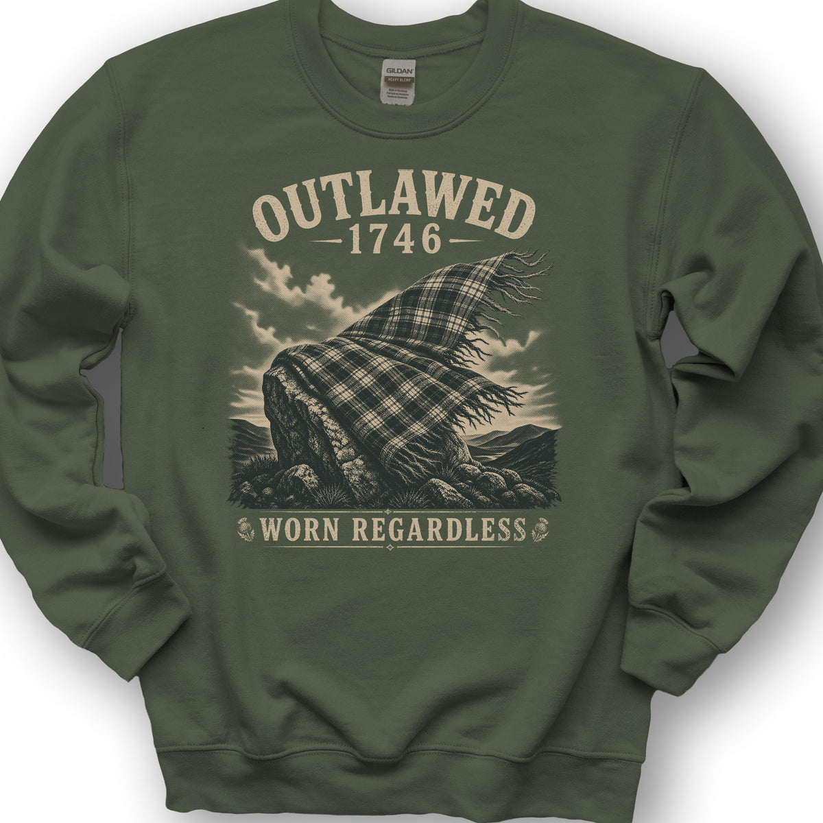 Outlawed Worn Regardless Sweatshirt - Military Green