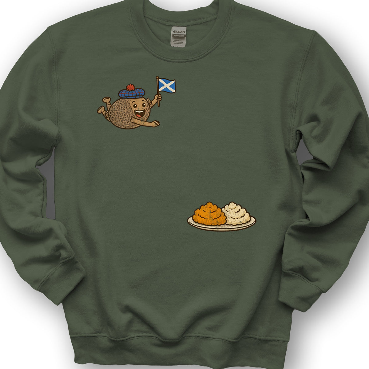Scottish Haggis Dive Sweatshirt - Military Green