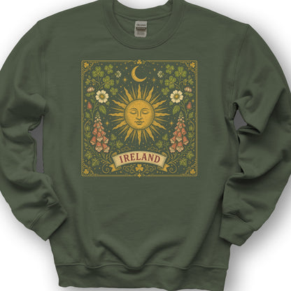 Ireland Celestial Floral Sweatshirt - Military Green