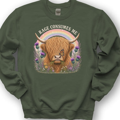Raging Coo Rainbow Sweatshirt - Military Green