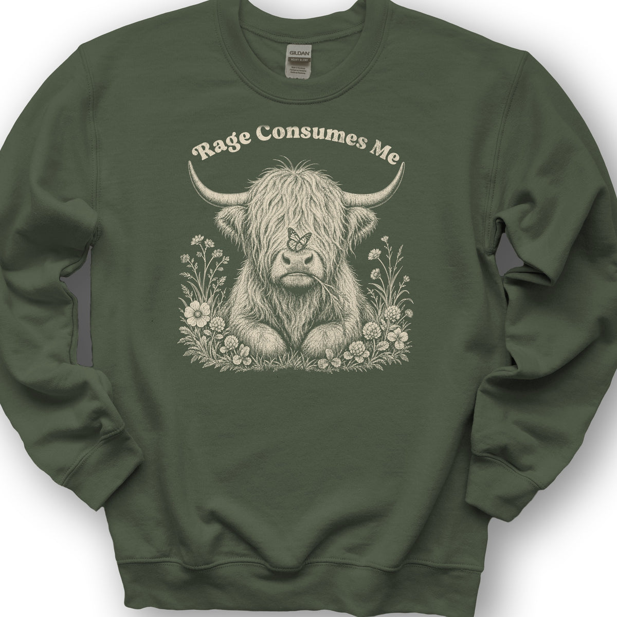 Raging Coo Monogram Sweatshirt - Military Green