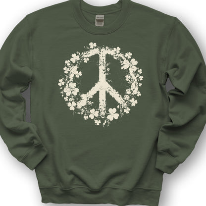 Shamrock Peace Sweatshirt - Military Green