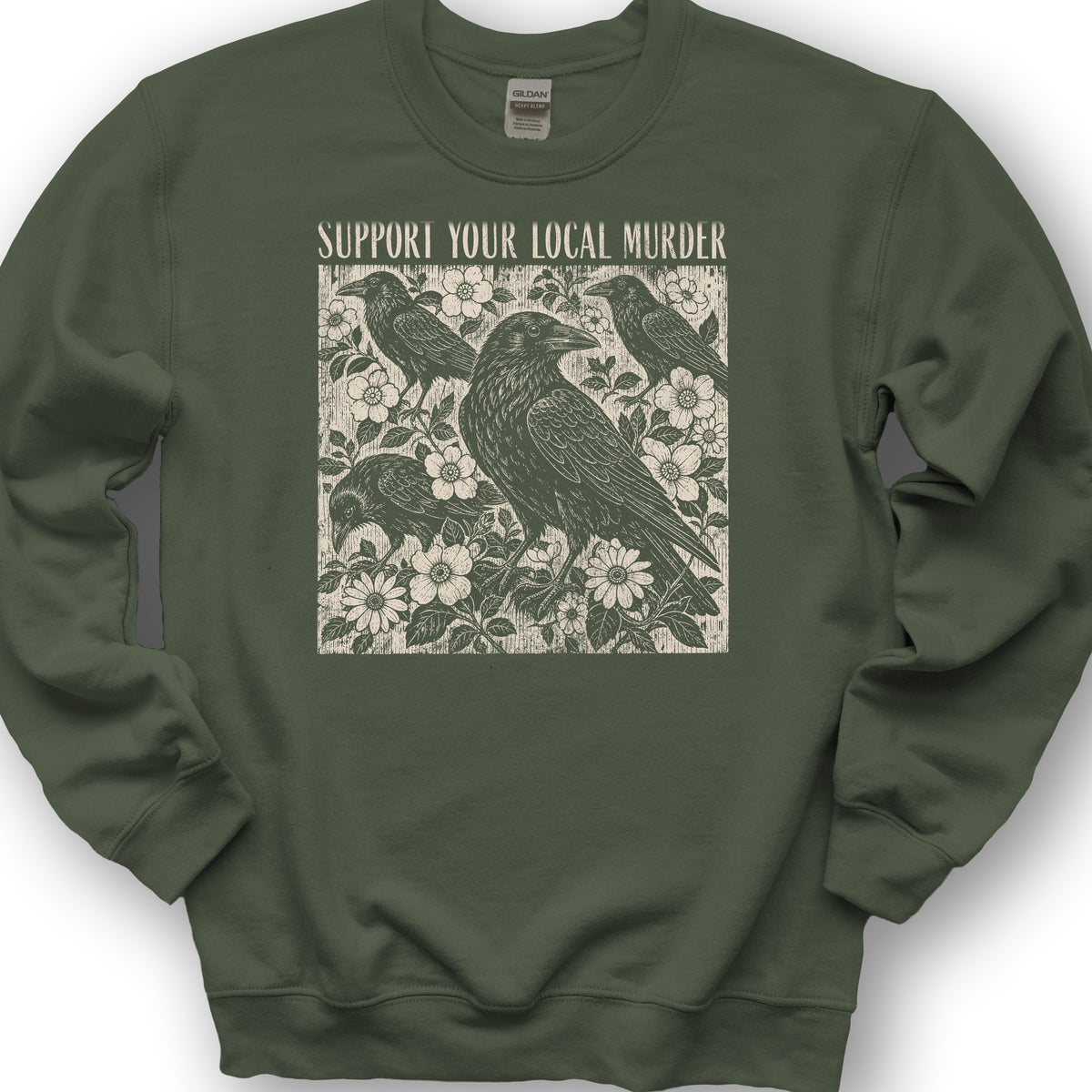 Crow Local Murder Sweatshirt - Military Green