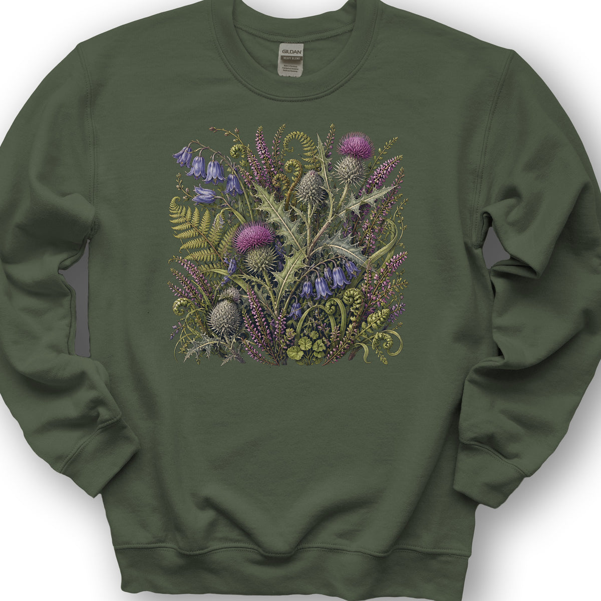 Wild Thistles Sweatshirt - Military Green