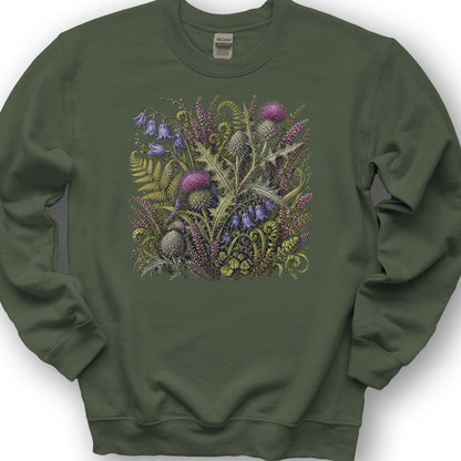 Wild Thistles Sweatshirt - Military Green