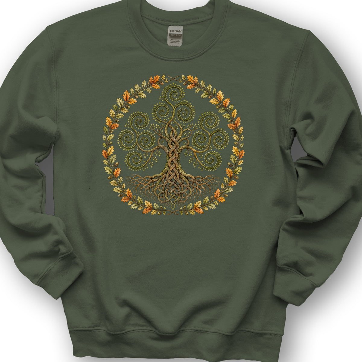 Triskele Tree Of Life Sweatshirt - Military Green