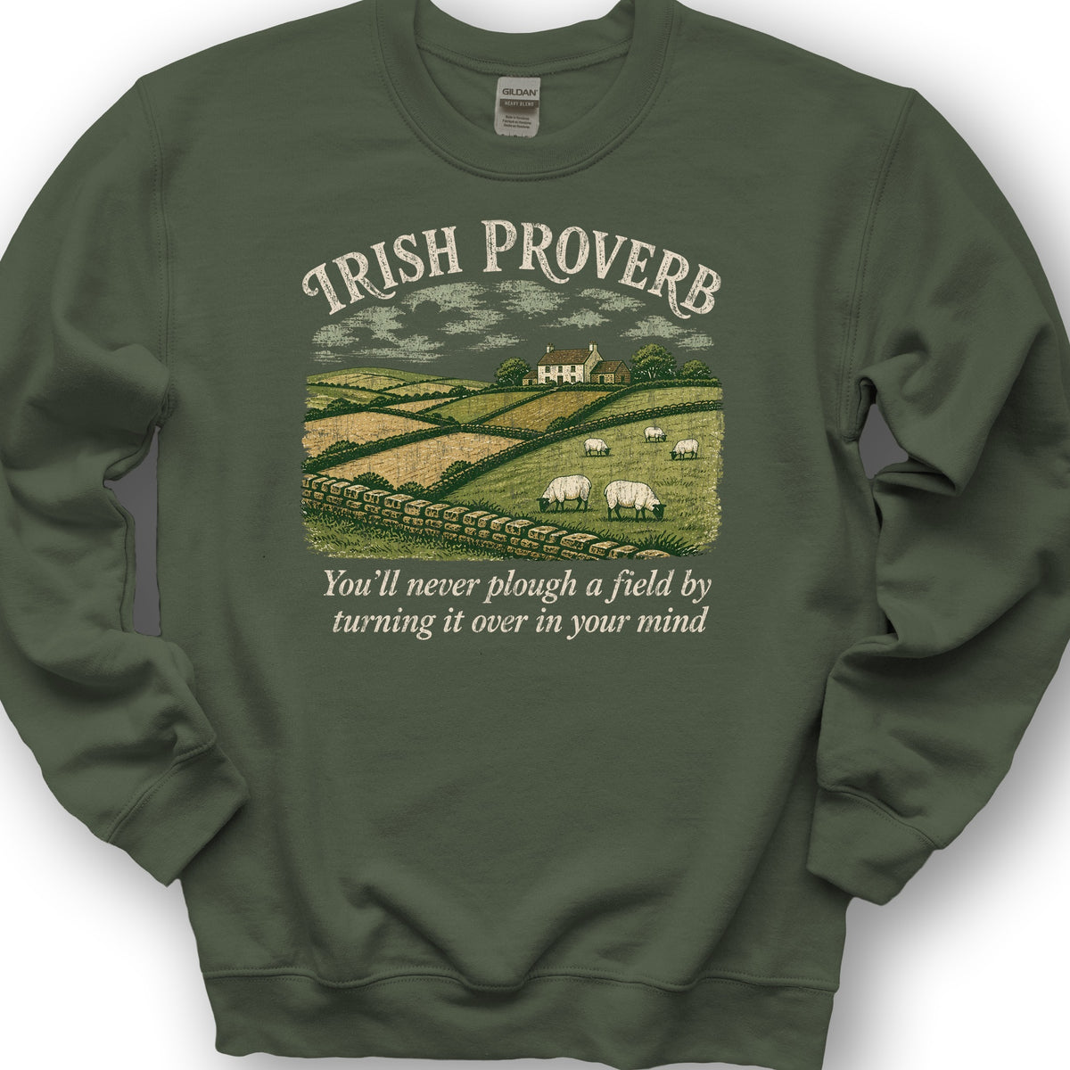 Plough Proverb Sweatshirt - Military Green