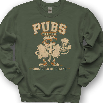 Pubs Irish Sunscreen Sweatshirt - Military Green