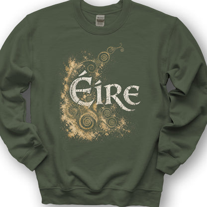 Éire Ancient Spirals Sweatshirt - Military Green
