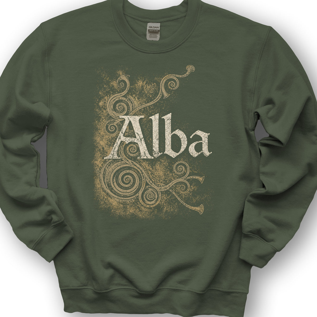 Alba Ancient Spirals Sweatshirt - Military Green