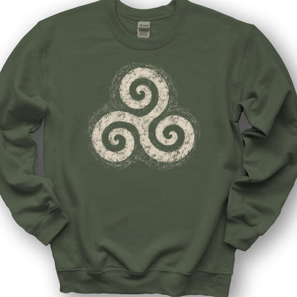 Triskele Charcoal Sketch Sweatshirt - Military Green