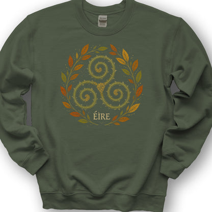 Éire Autumn Spiral Sweatshirt - Military Green