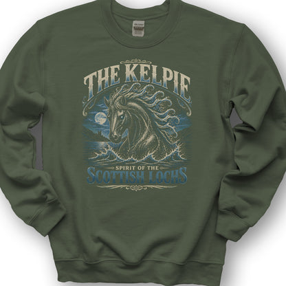 The Kelpie Scottish Lochs Sweatshirt - Military Green