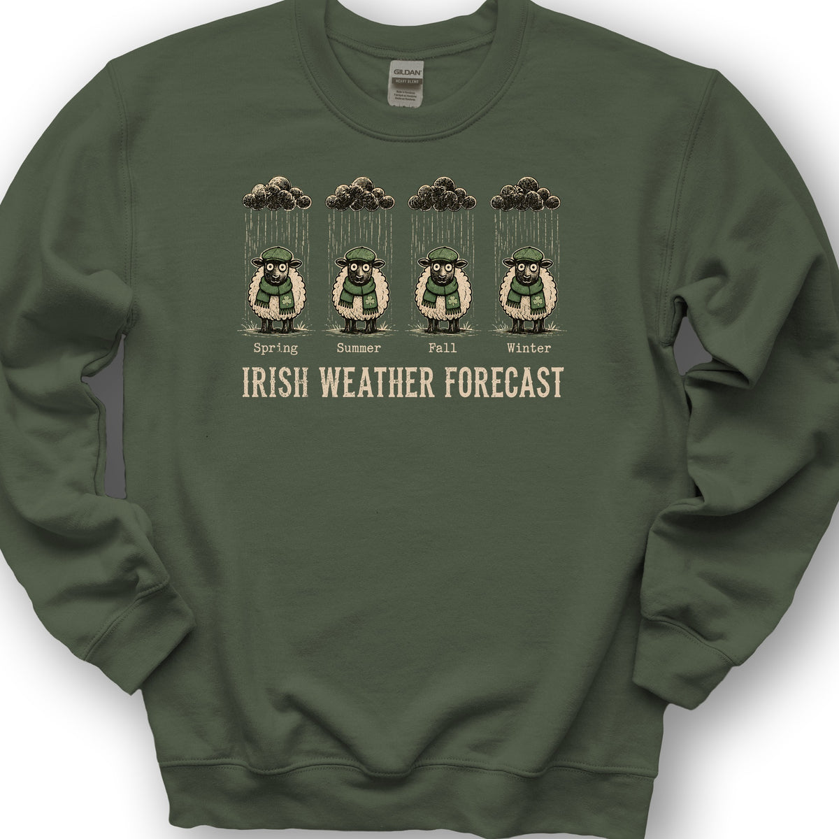 Irish Weather Forecast Sweatshirt - Military Green