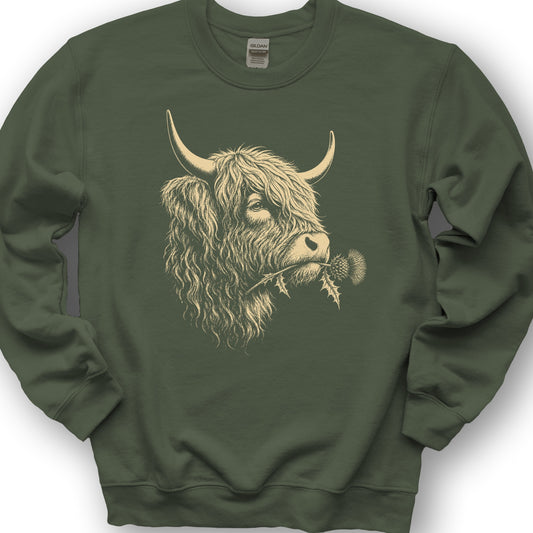 Coo With Thistle Sweatshirt - Military Green