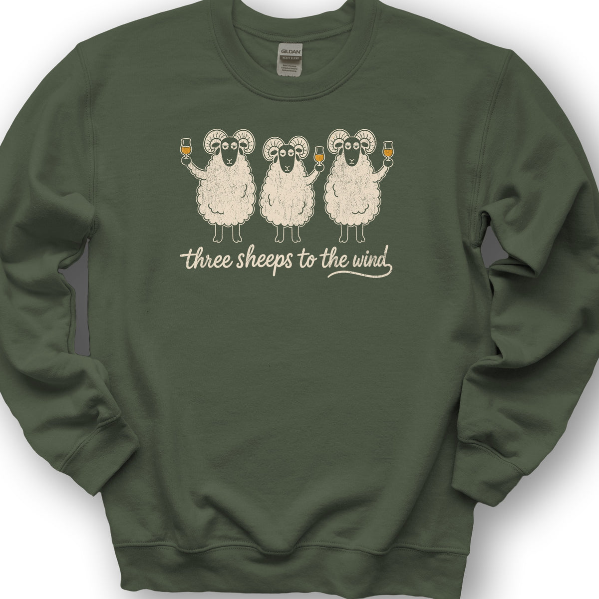 Three Sheeps Sweatshirt - Military Green