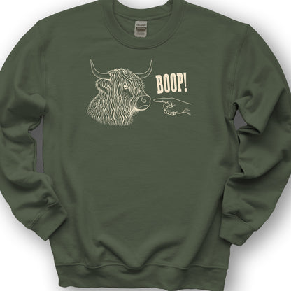 Boop Highland Coo Sweatshirt - Military Green