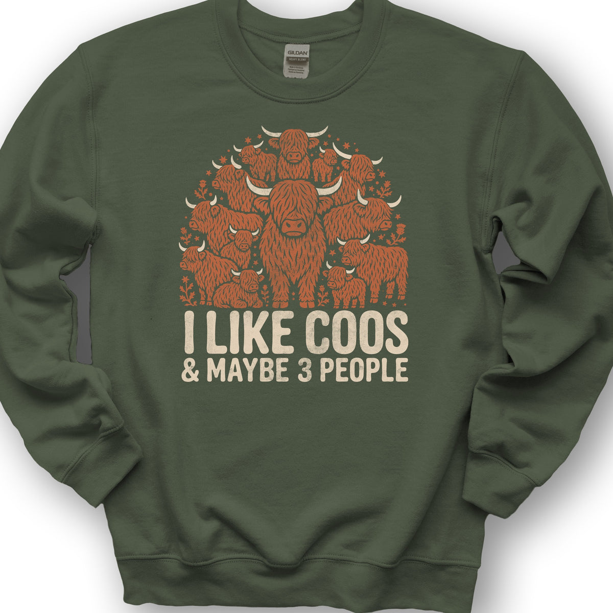 I Like Coos Sweatshirt - Military Green