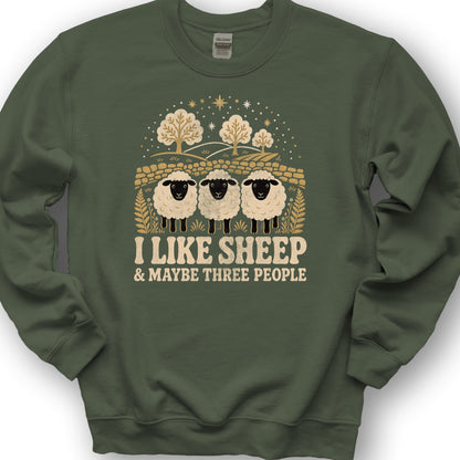 I Like Sheep Sweatshirt - Military Green